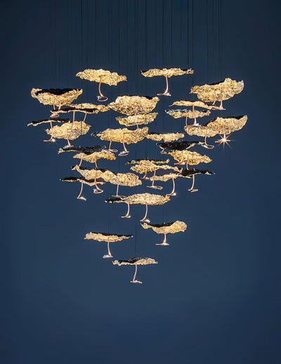 Aureate Cloud Brass Cluster Chandelier