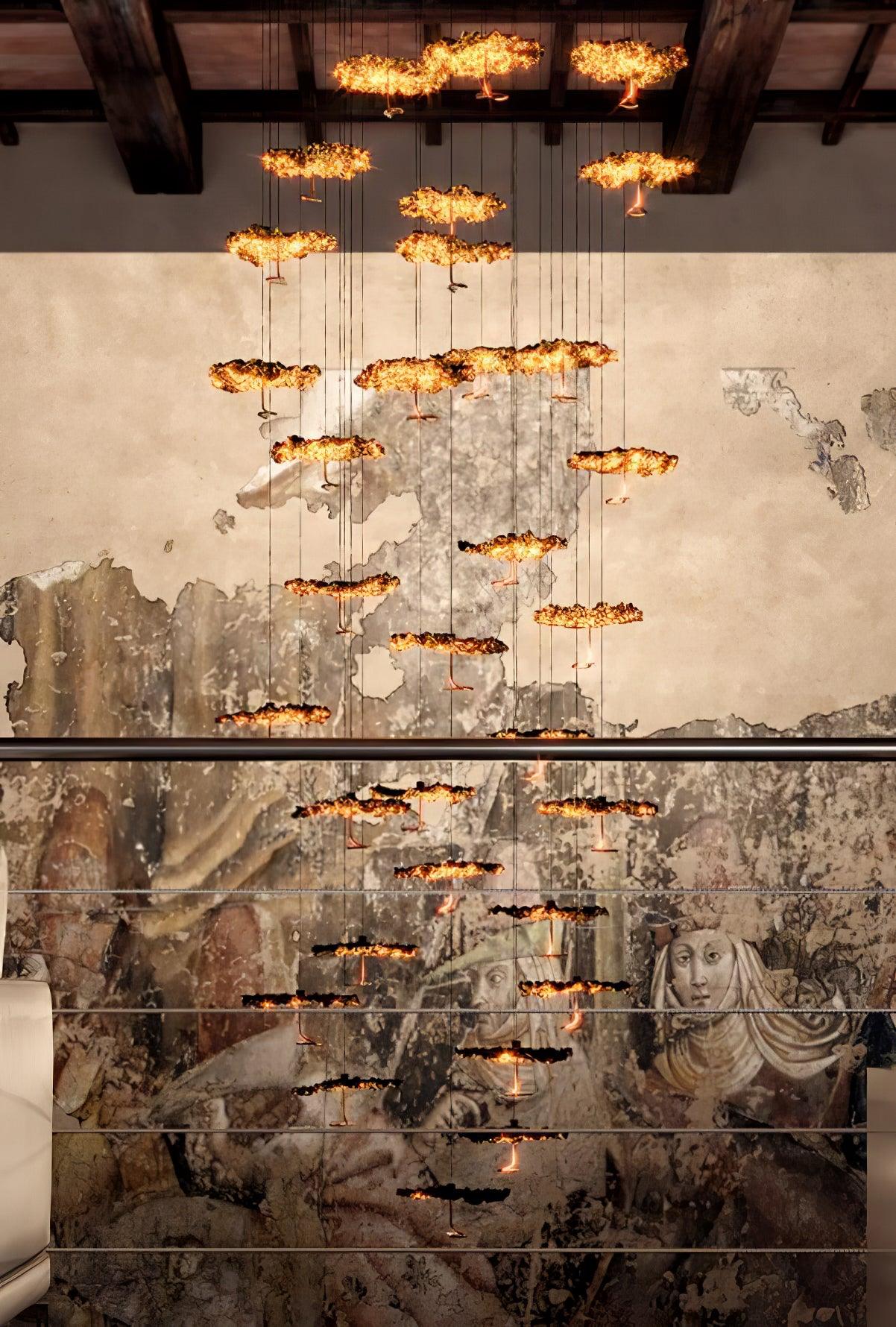 Aureate Cloud Brass Cluster Chandelier