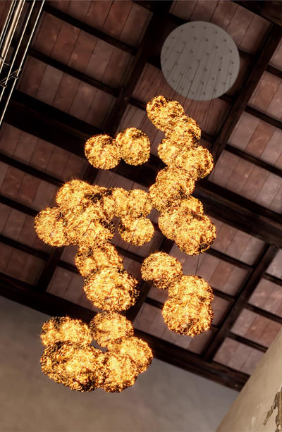 Aureate Cloud Brass Cluster Chandelier