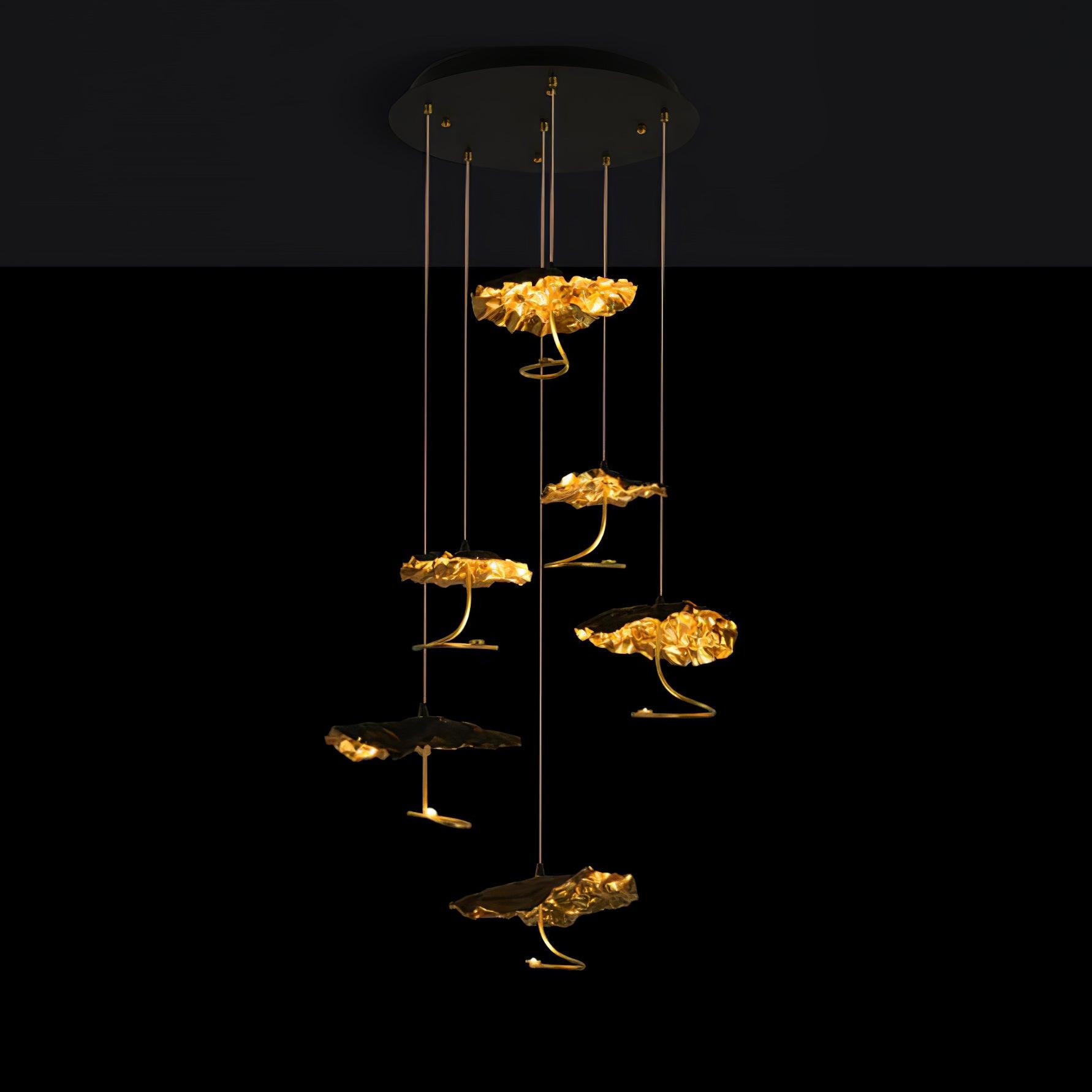 Aureate Cloud Brass Cluster Chandelier