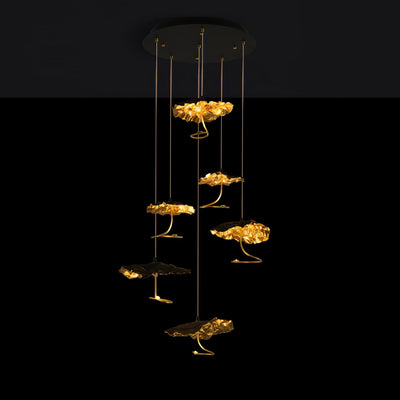 Aureate Cloud Brass Cluster Chandelier