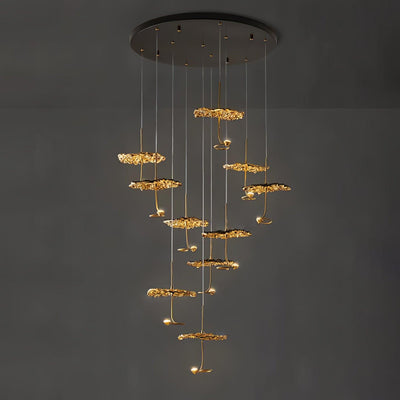 Aureate Cloud Brass Cluster Chandelier