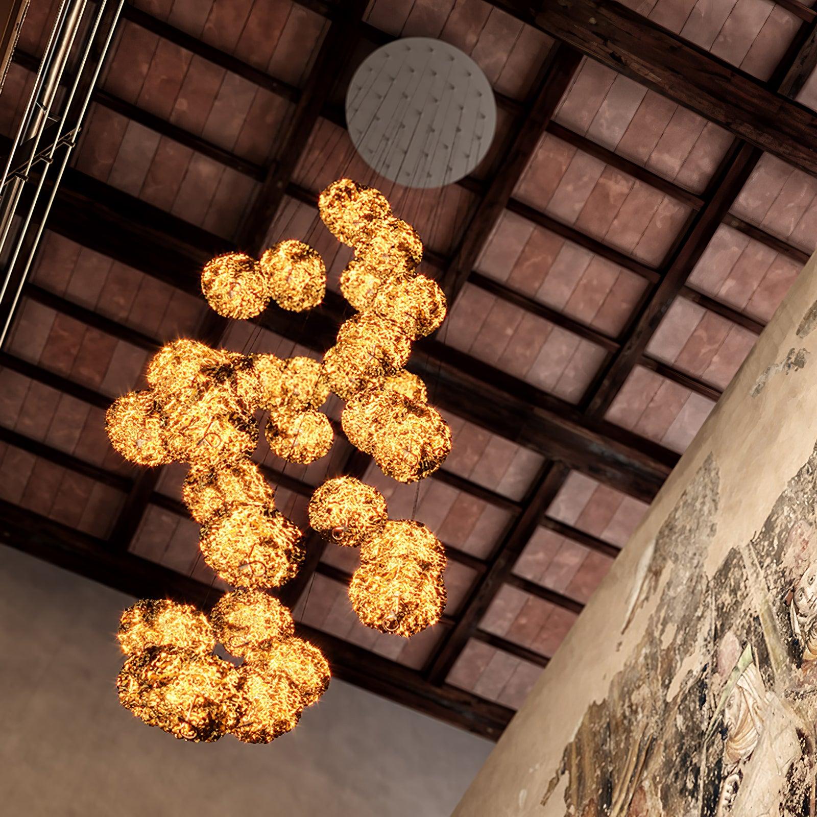 Aureate Cloud Brass Cluster Chandelier