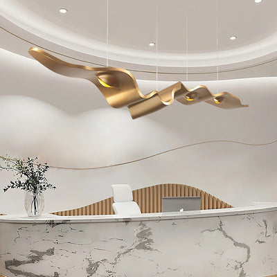 Raelis Gold Ribbon Chandelier