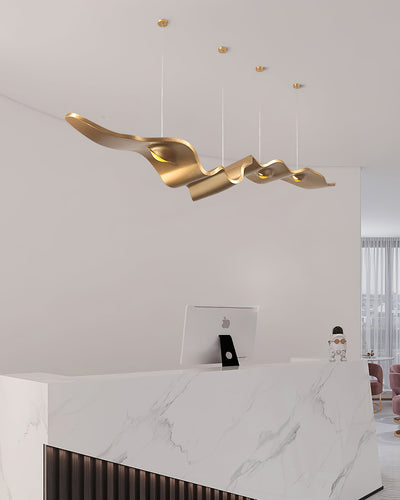 Raelis Gold Ribbon Chandelier