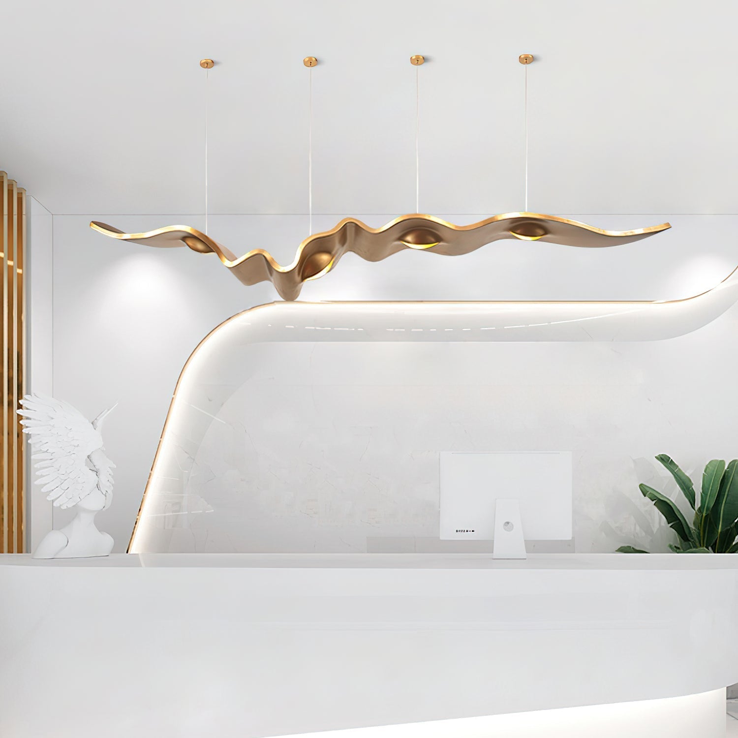 Raelis Gold Ribbon Chandelier