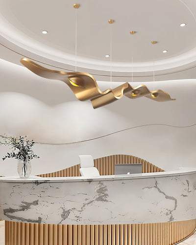 Raelis Gold Ribbon Chandelier
