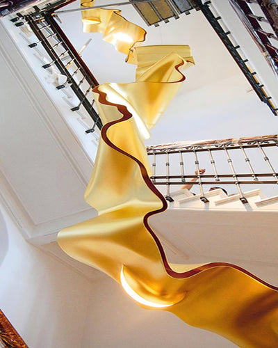 Raelis Gold Ribbon Chandelier