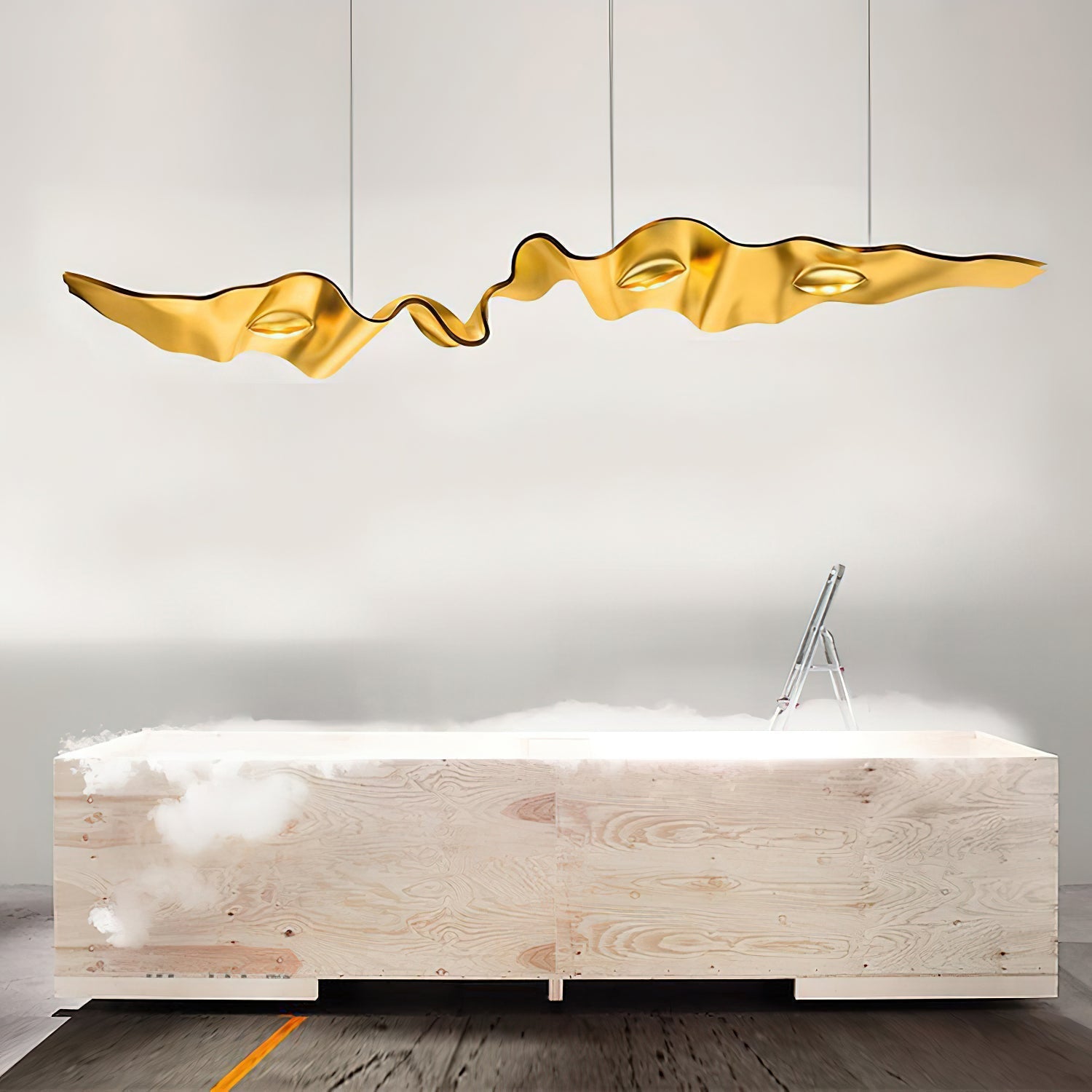 Raelis Gold Ribbon Chandelier