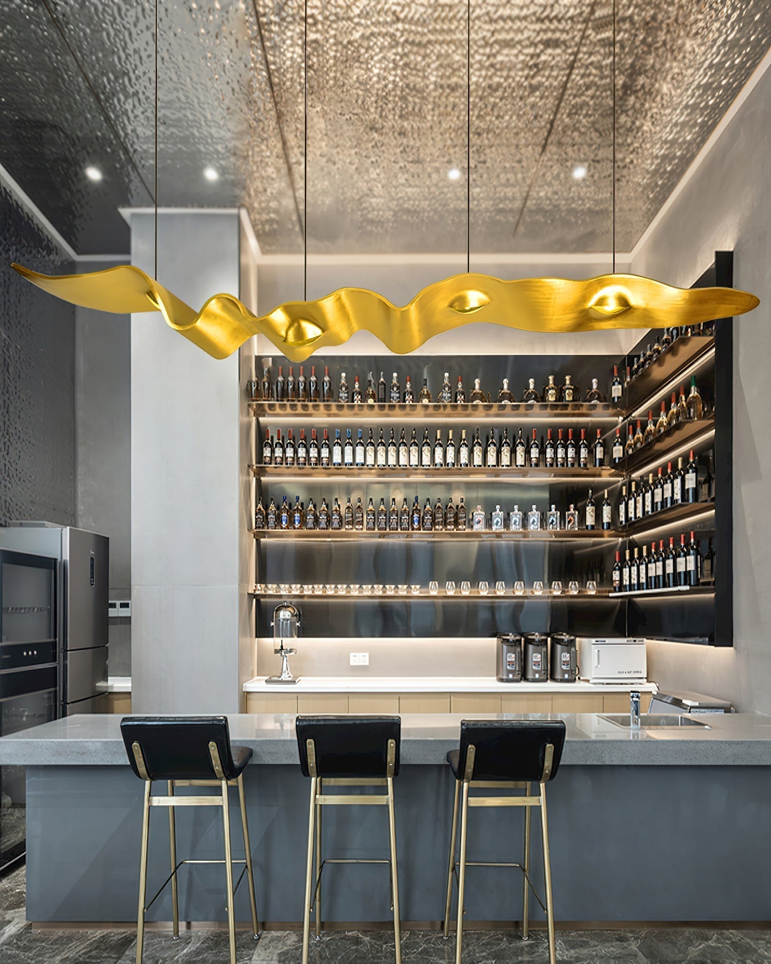 Raelis Gold Ribbon Chandelier