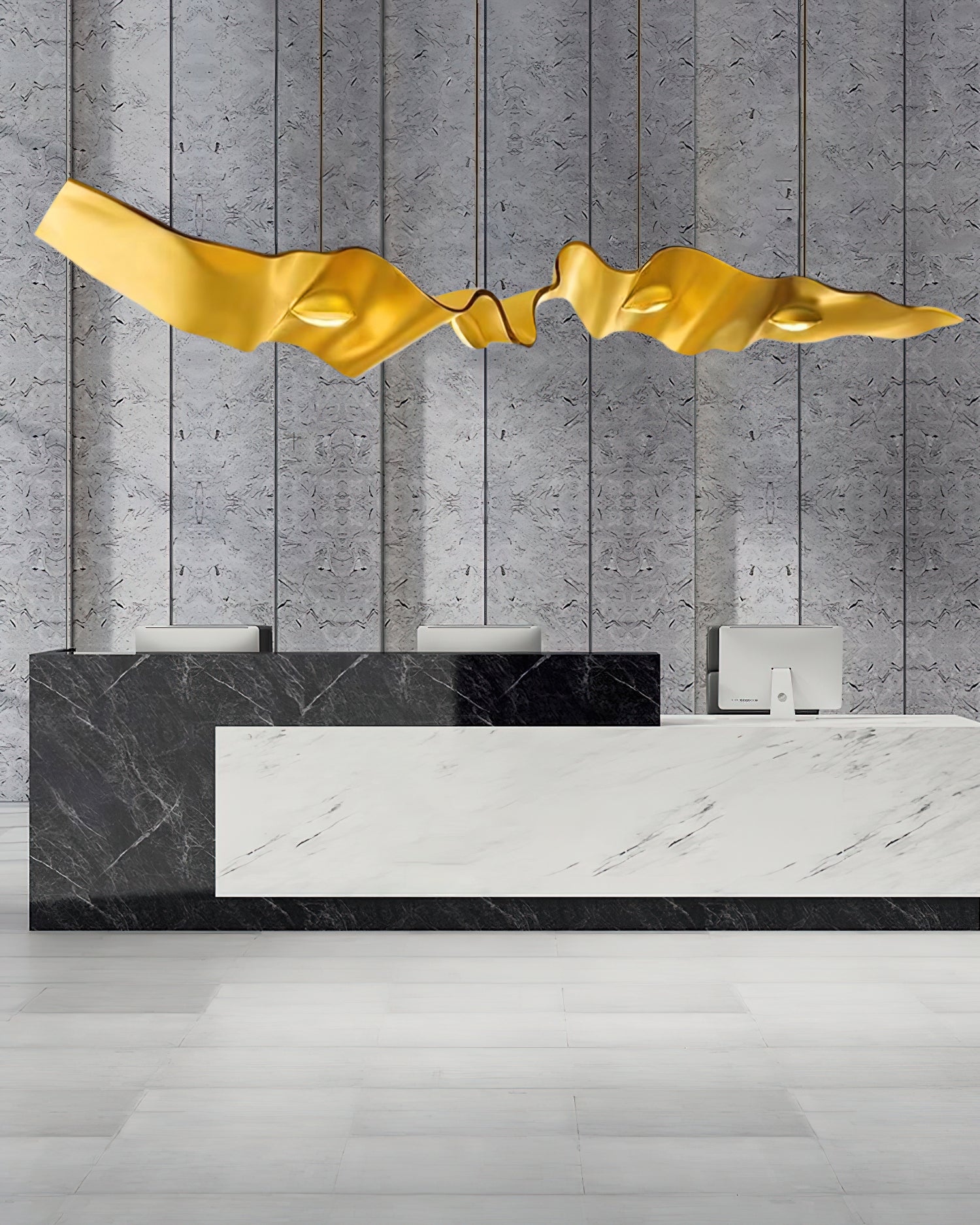 Raelis Gold Ribbon Chandelier
