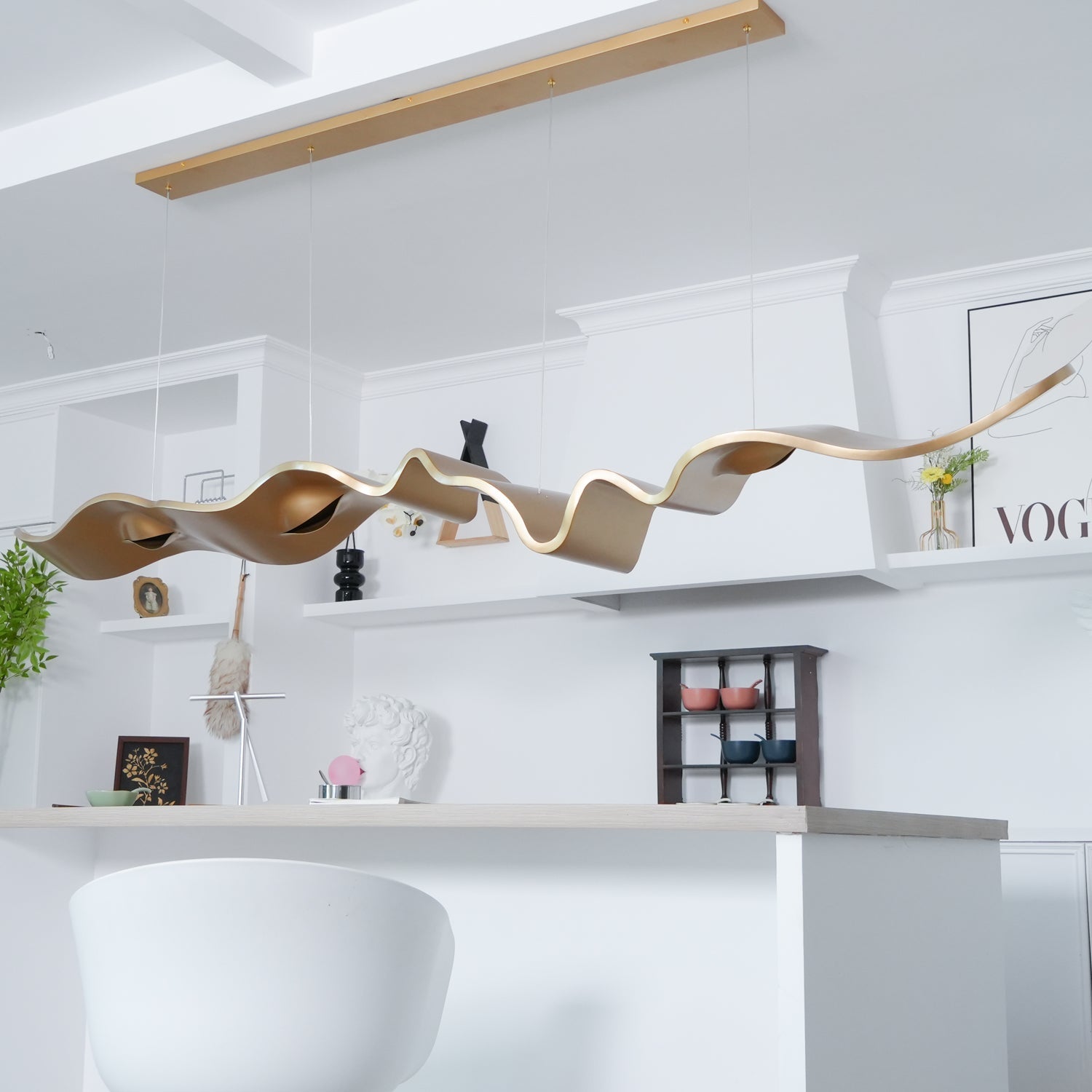 Raelis Gold Ribbon Chandelier