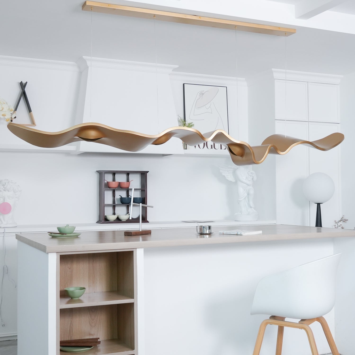 Raelis Gold Ribbon Chandelier