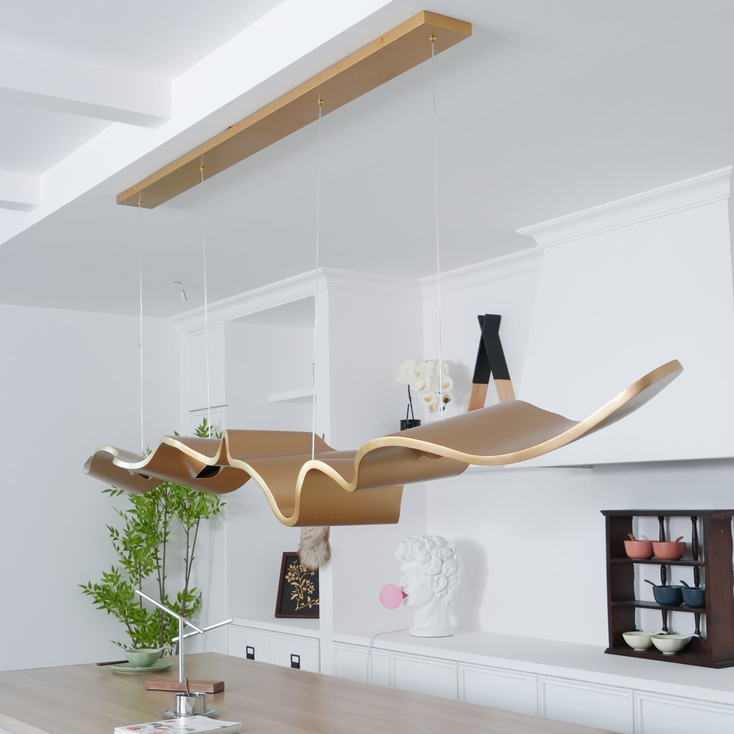 Raelis Gold Ribbon Chandelier