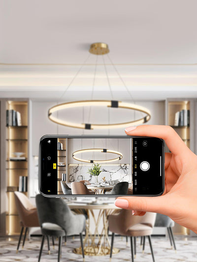 Lavi Chandelier Gold Ring LED Halo Modern
