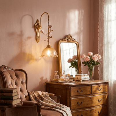 Clarisse Gold Rose Wall Sconce