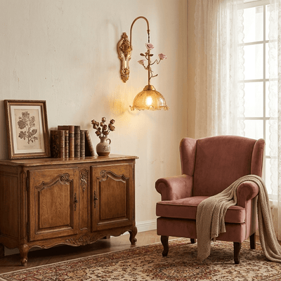 Clarisse Gold Rose Wall Sconce