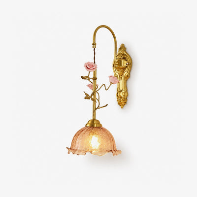 Clarisse Gold Rose Wall Sconce