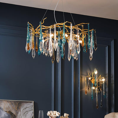 Krashen Chandelier Teardrop Glass Luxe