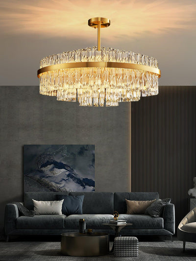 Solivian Chandelier Gold Clear Rod Elegant