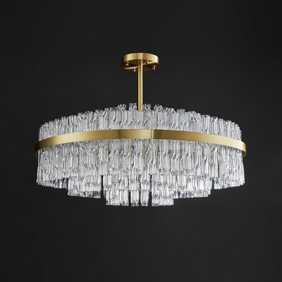 Solivian Chandelier Gold Clear Rod Elegant