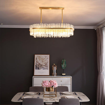 Solivian Chandelier Gold Clear Rod Elegant