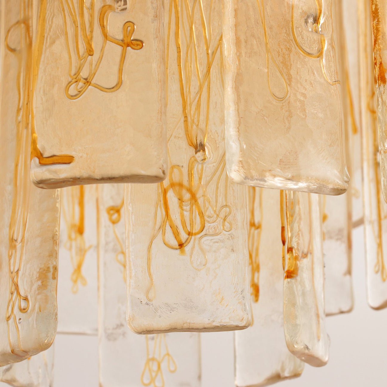Liorisora Chandelier Golden Amber Glass Layered Geometric Luxury