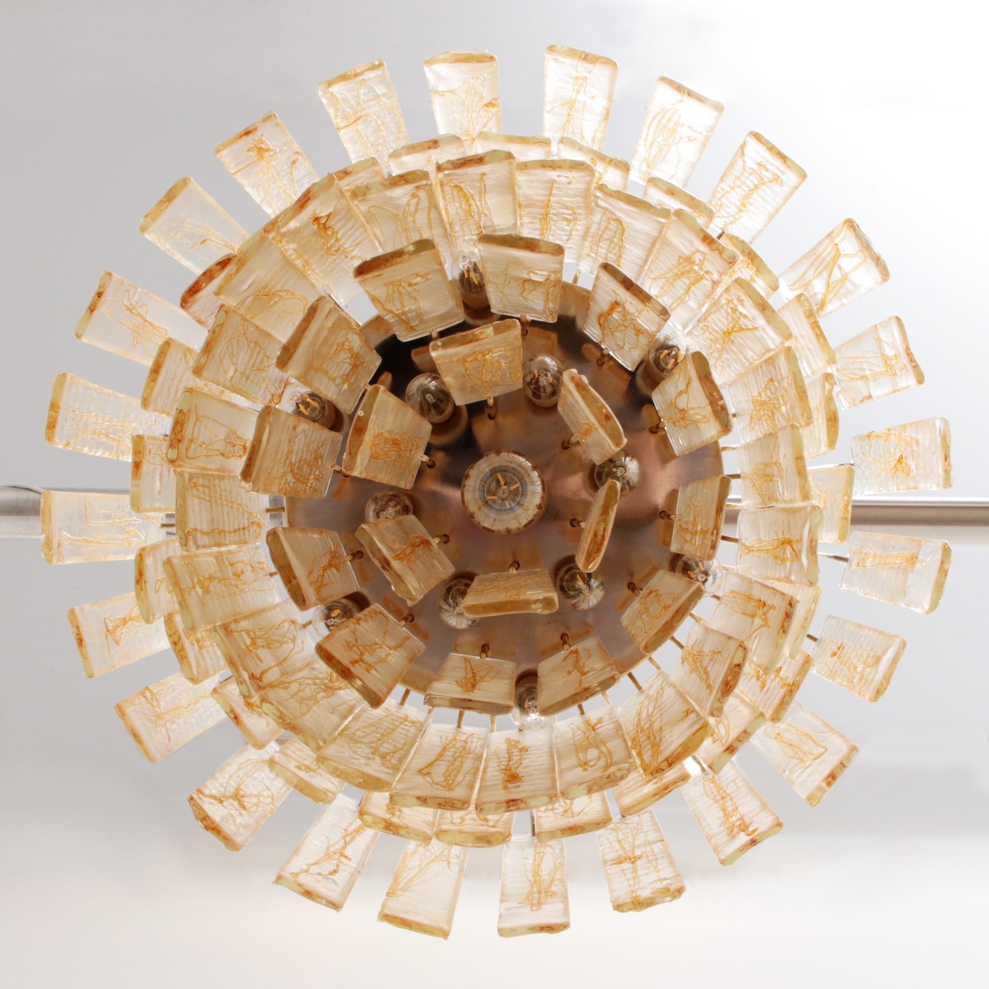 Liorisora Chandelier Golden Amber Glass Layered Geometric Luxury