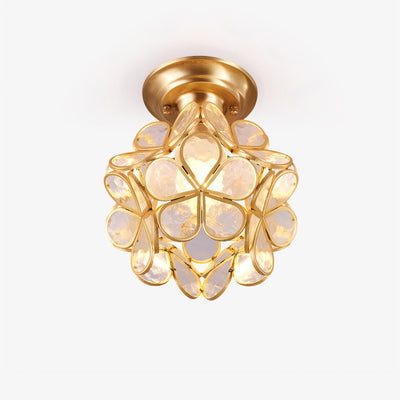 Ullaeiel Postmodern Luxury Bloom Golden Glass Ceiling Light - Neutral Decor