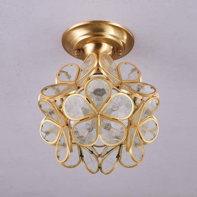 Ullaeiel Postmodern Luxury Bloom Golden Glass Ceiling Light - Neutral Decor