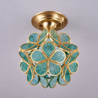 Ullaeiel Postmodern Luxury Bloom Golden Glass Ceiling Light - Neutral Decor