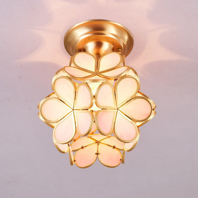 Ullaeiel Postmodern Luxury Bloom Golden Glass Ceiling Light - Neutral Decor