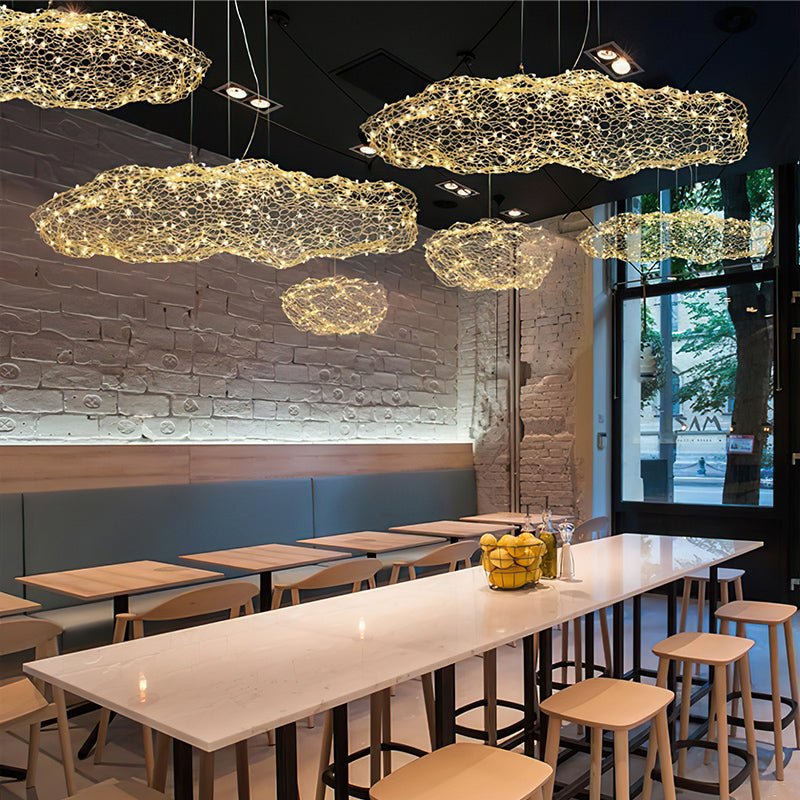 Rivelaine Golden Cloud Weave Pendant Light