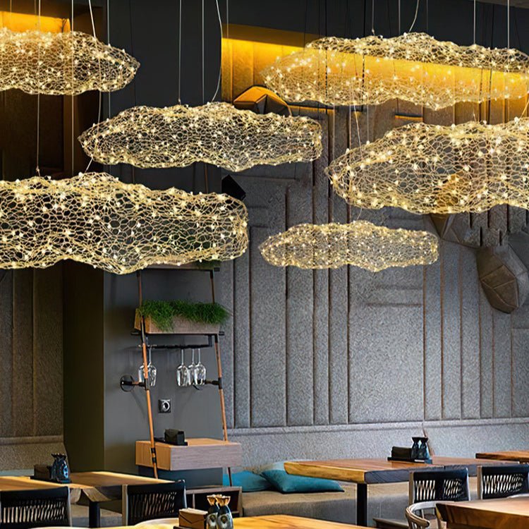 Rivelaine Golden Cloud Weave Pendant Light