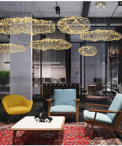 Rivelaine Golden Cloud Weave Pendant Light