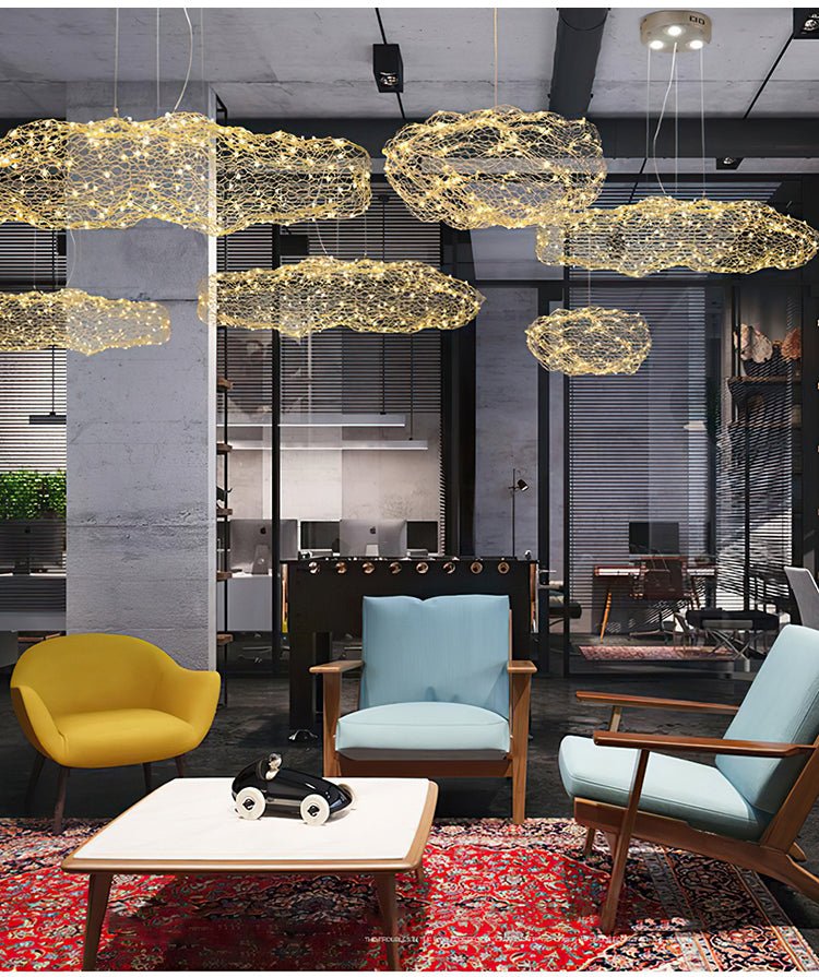 Rivelaine Golden Cloud Weave Pendant Light