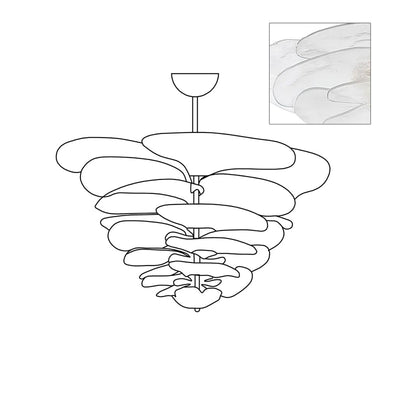 Crivs Chandelier Gold Murano Glass Petal Luxury