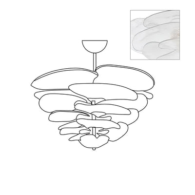 Crivs Chandelier Gold Murano Glass Petal Luxury