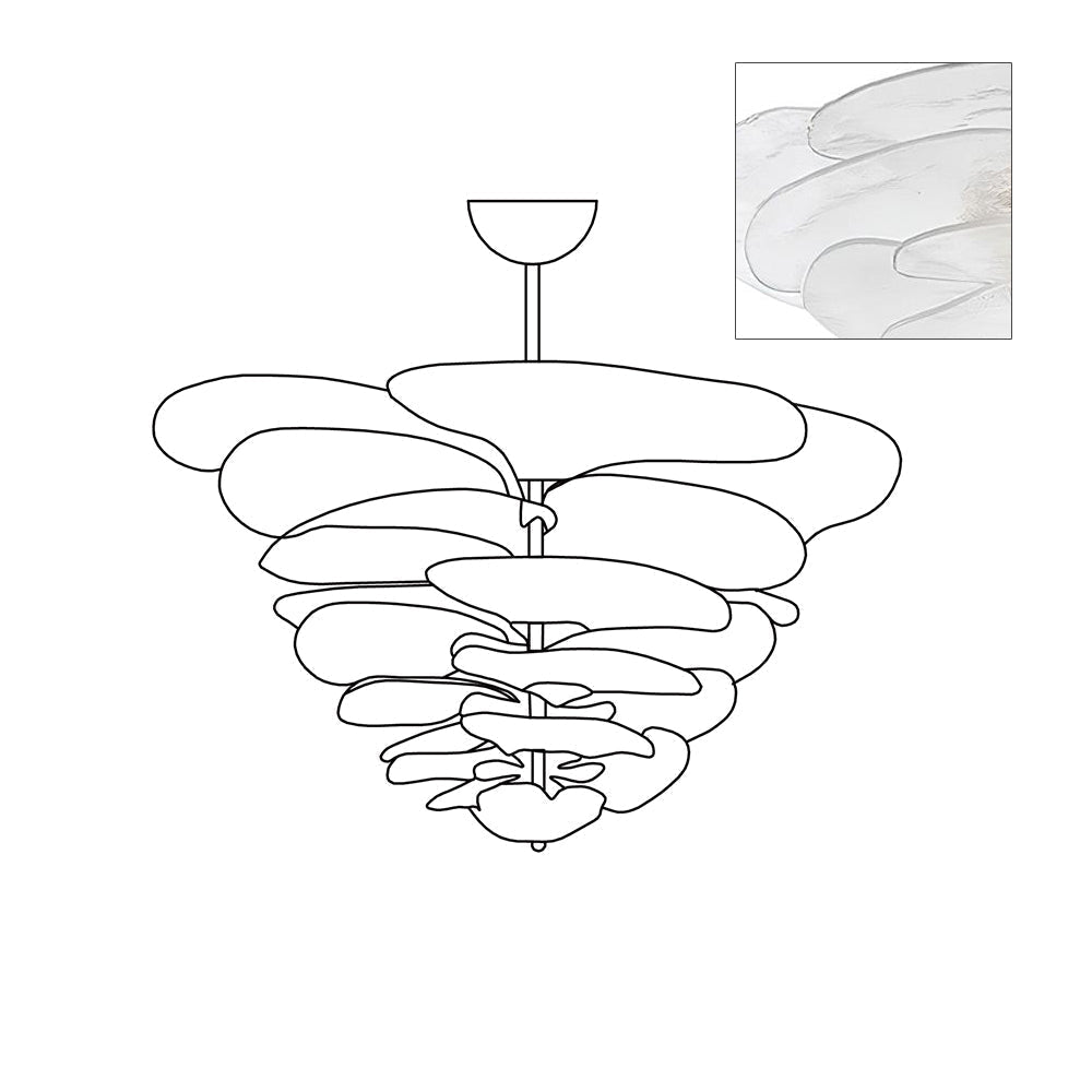 Crivs Chandelier Gold Murano Glass Petal Luxury
