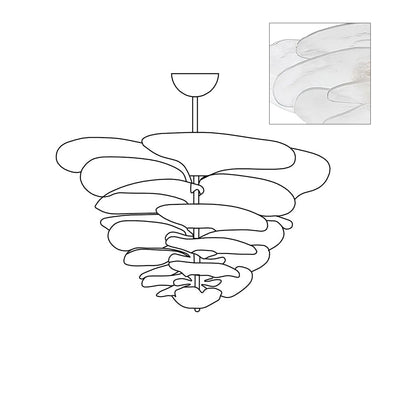 Crivs Chandelier Gold Murano Glass Petal Luxury