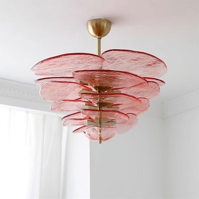 Crivs Chandelier Gold Murano Glass Petal Luxury