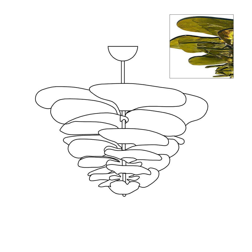 Crivs Chandelier Gold Murano Glass Petal Luxury