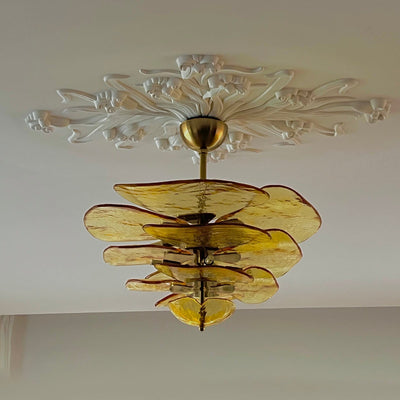 Crivs Chandelier Gold Murano Glass Petal Luxury