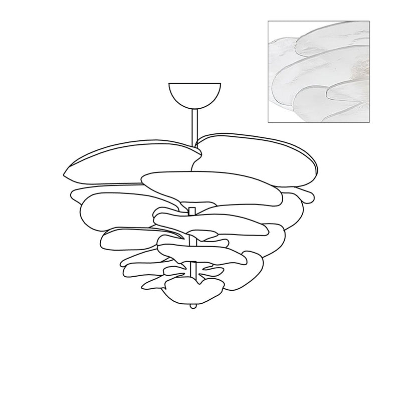 Crivs Chandelier Gold Murano Glass Petal Luxury