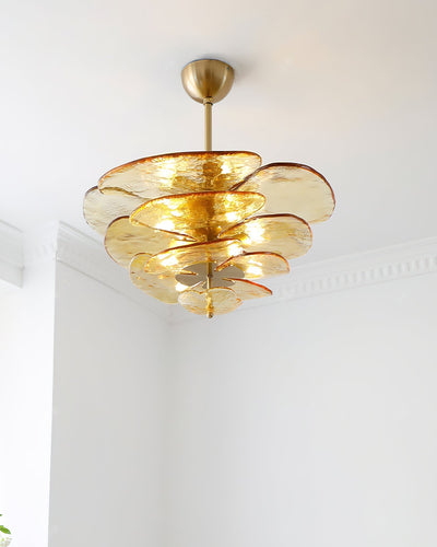 Crivs Chandelier Gold Murano Glass Petal Luxury