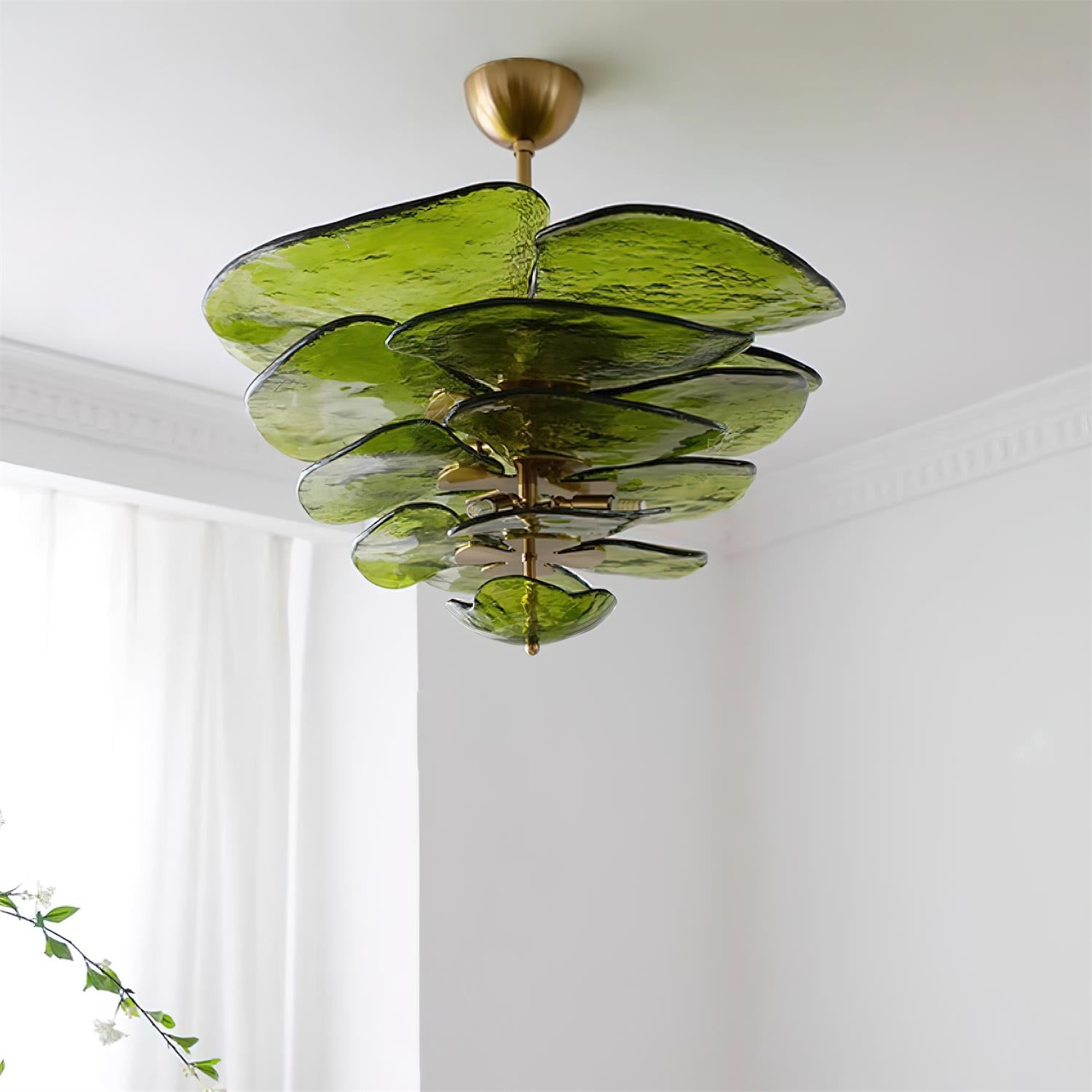 Crivs Chandelier Gold Murano Glass Petal Luxury
