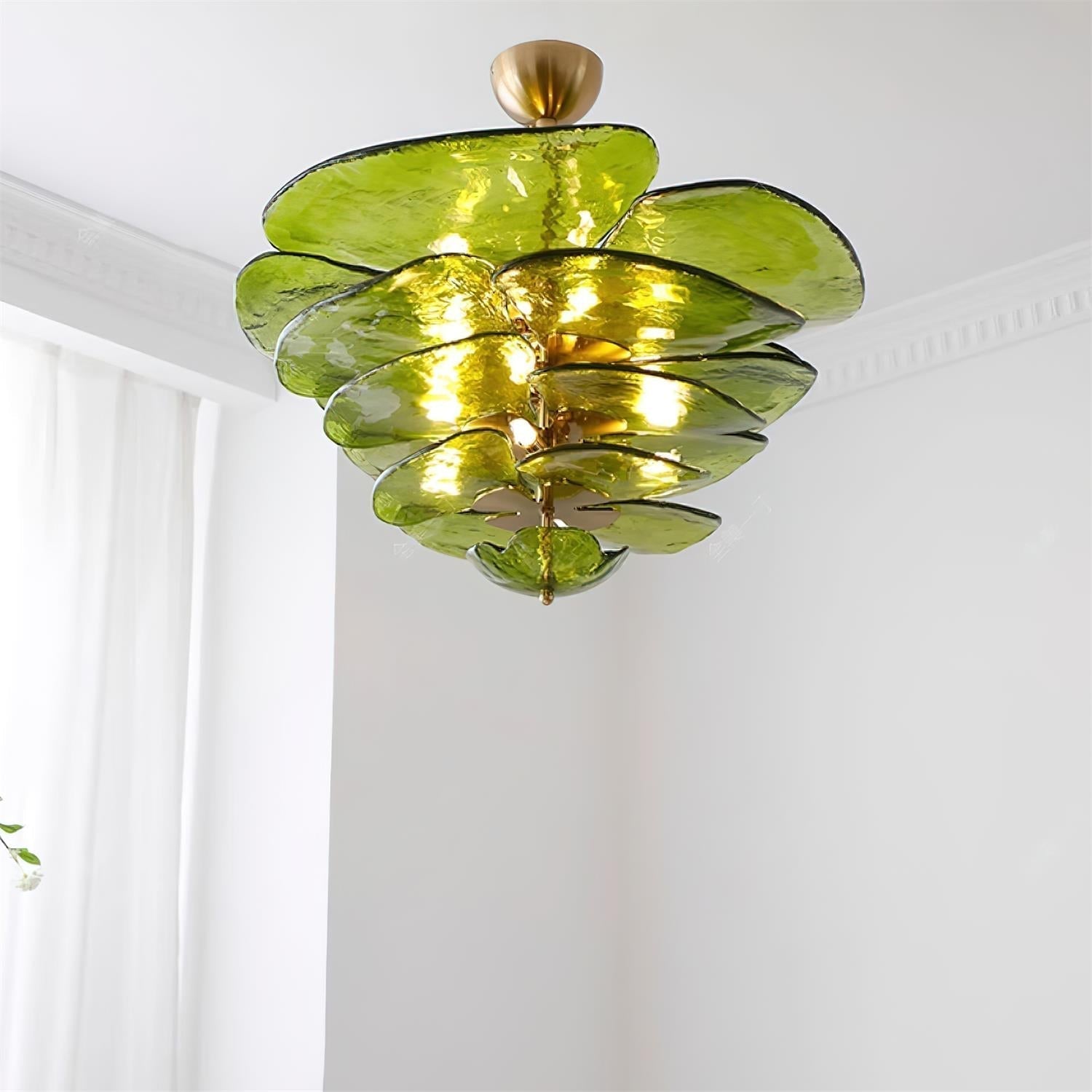 Crivs Chandelier Gold Murano Glass Petal Luxury