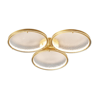Itale Unique Rings Golden Brass Glass Ceiling Light