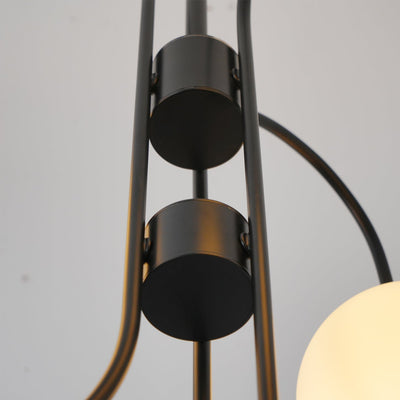 Auruaria Chandelier Brass Globe Cluster Curved Arm