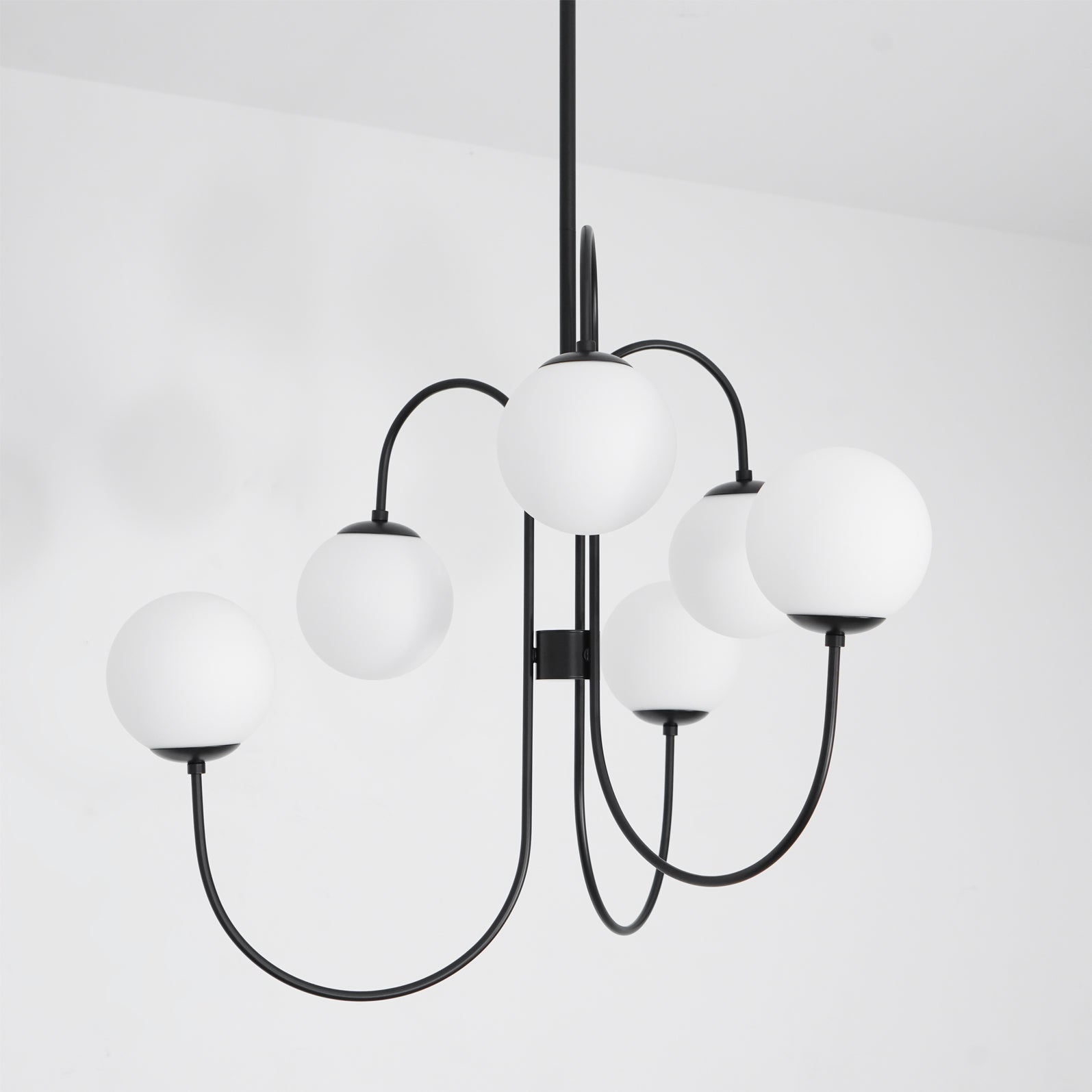 Auruaria Chandelier Brass Globe Cluster Curved Arm